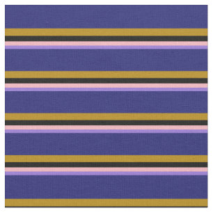 Purple, Light Pink, Black, Dark Goldenrod & Blue Fabric