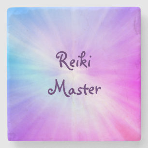 Purple light Reiki Master design Stone Coaster