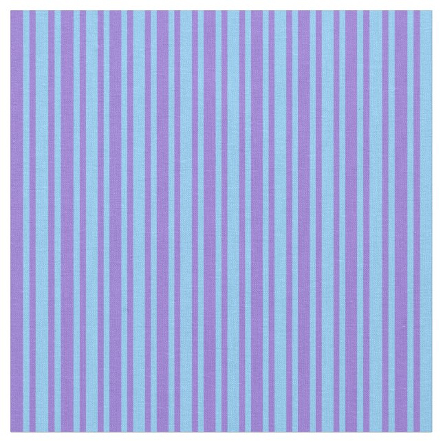 Purple & Light Sky Blue Coloured Pattern Fabric (Close Up)