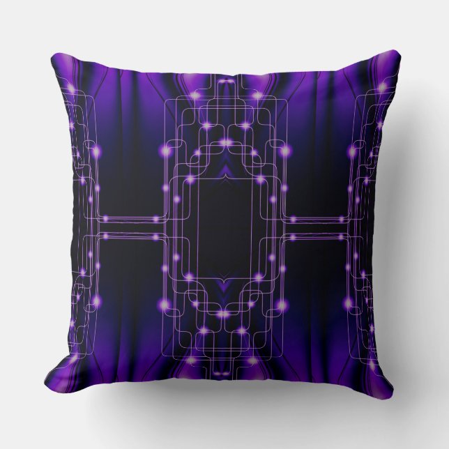 Purple Light Technology Throw Pillow (Front)
