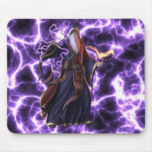 Purple Lightening Wizard Mouse Mat (Front)