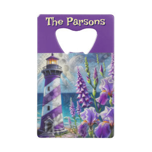 Purple Lighthouse w/Foxglove & Iris Personalised