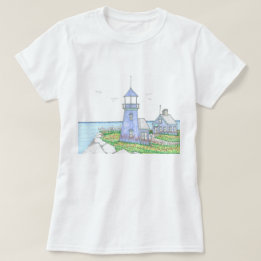 Purple Lighthouse; Women's Tshirt; Beach Life  T-Shirt