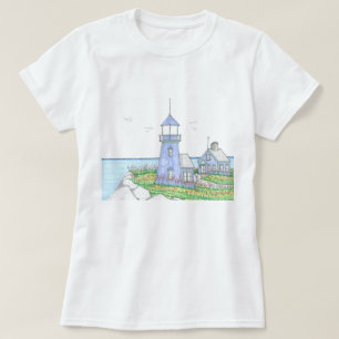 Purple Lighthouse; Women's Tshirt; Beach Life T-Shirt