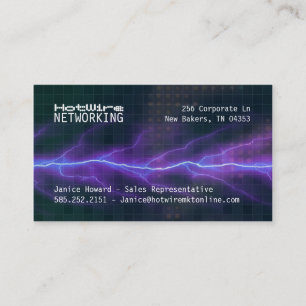 Purple Lightning Electricity Backdrop Business Card