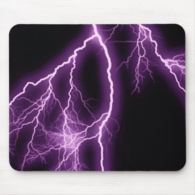 Purple lightning illustration mouse mat (Front)