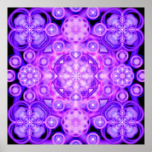 Purple Lights Mandala Poster