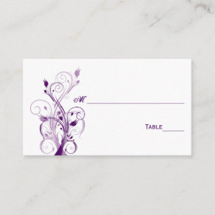 Purple, Lilac, and White Floral Place Cards