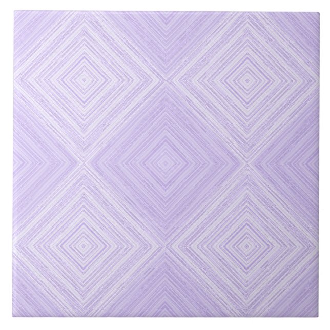 Purple, Lilac And White Geometric Diamond Bathroom Tile (Front)