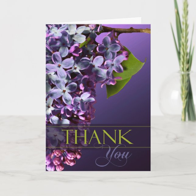 Purple Lilac Blank Thank You Cards (Front)