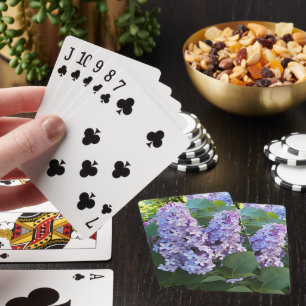 Purple Lilac Blooms Floral Playing Cards
