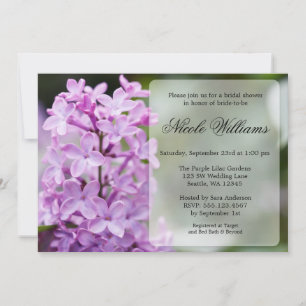 Purple Lilac Blossoms Bridal Shower Invitation