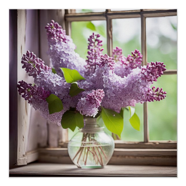 Purple Lilac Bouquet Poster (Front)