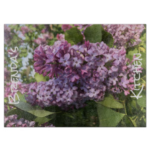 Purple Lilac Cutting Board, Personalized Board