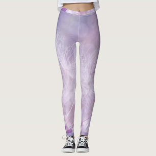 Purple Lilac Dandelion Puff Bohek Leggings