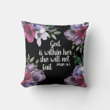 Purple Lilac Floral Black Christian God is Within