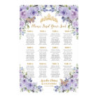 Purple Lilac Floral Gold Quinceañera Seating Chart