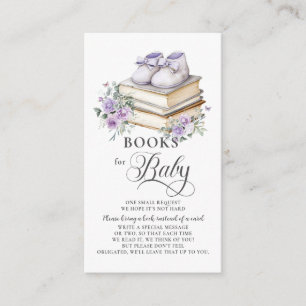 Purple Lilac Floral New Chapter Books for Baby Enclosure Card