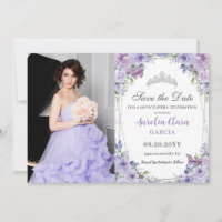 Purple Lilac Floral Quinceañera Sweet 16 Picture