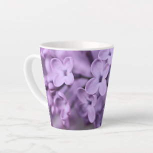 Purple Lilac Flower Branches Latte Mug