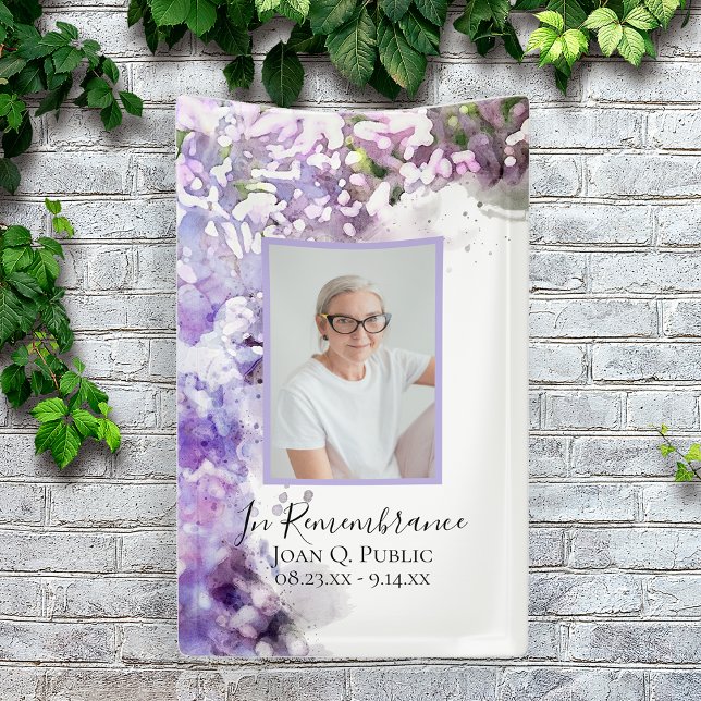 Purple Lilac Flower Watercolor Celebration of Life Banner (Creator Uploaded)
