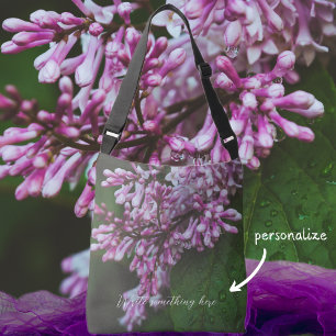 Purple lilac flowers after rain crossbody bag
