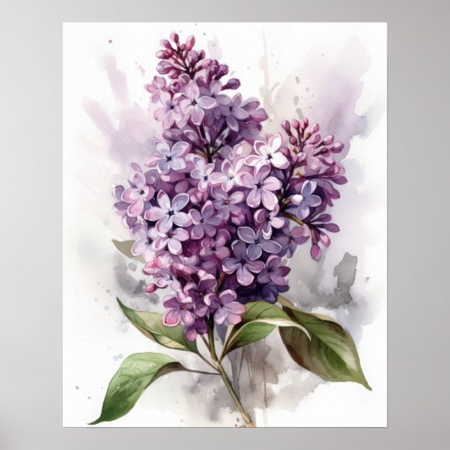 Purple Lilac Flowers Art Print Poster (Front)
