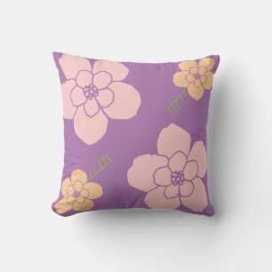 purple lilac flowers cushion