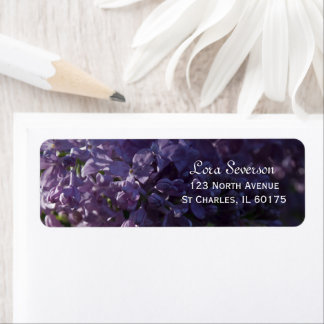 Purple Lilac Flowers Return Address