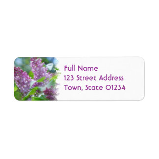 Purple Lilac Flowers Return Address Mailing Label