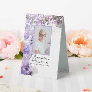 Purple Lilac Flowers Watercolor Funeral Memorial