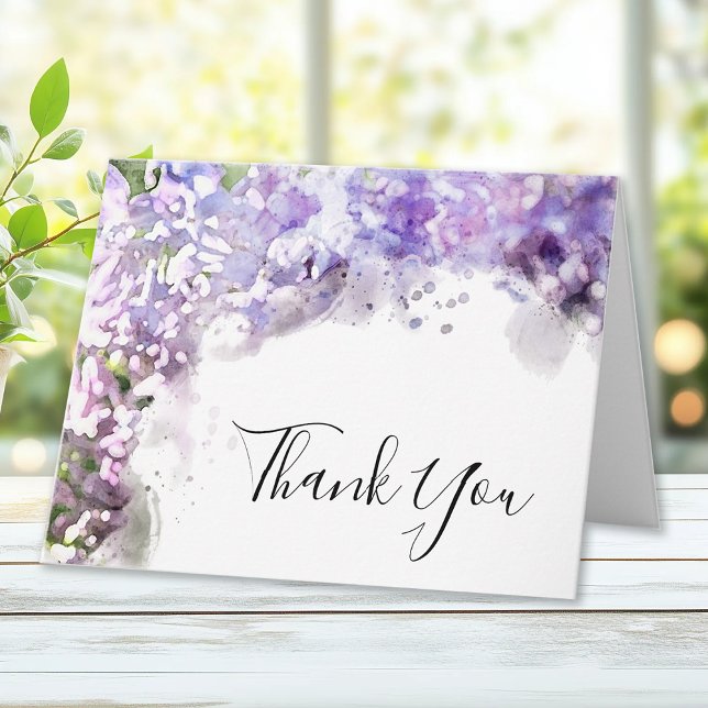 Purple Lilac Flowers Watercolor Sympathy Thank You (Creator Uploaded)