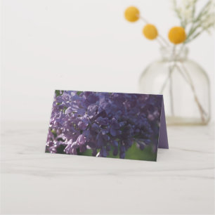 Purple Lilac Flowers Wedding Charity Favours Place Card