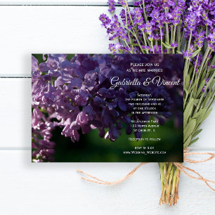 Purple Lilac Flowers Wedding Invitation