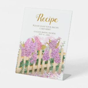Purple Lilac Fresh Market Recipe Bridal Shower  Pedestal Sign