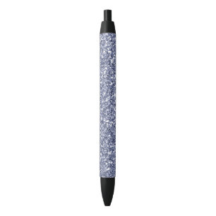 Purple Lilac Glitter Black Ink Pen