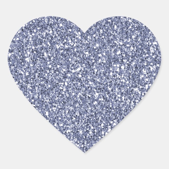 Purple Lilac Glitter Heart Sticker (Front)
