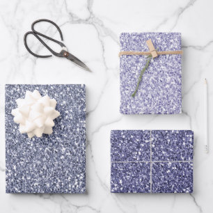 Purple Lilac Glitter Wrapping Paper Sheet