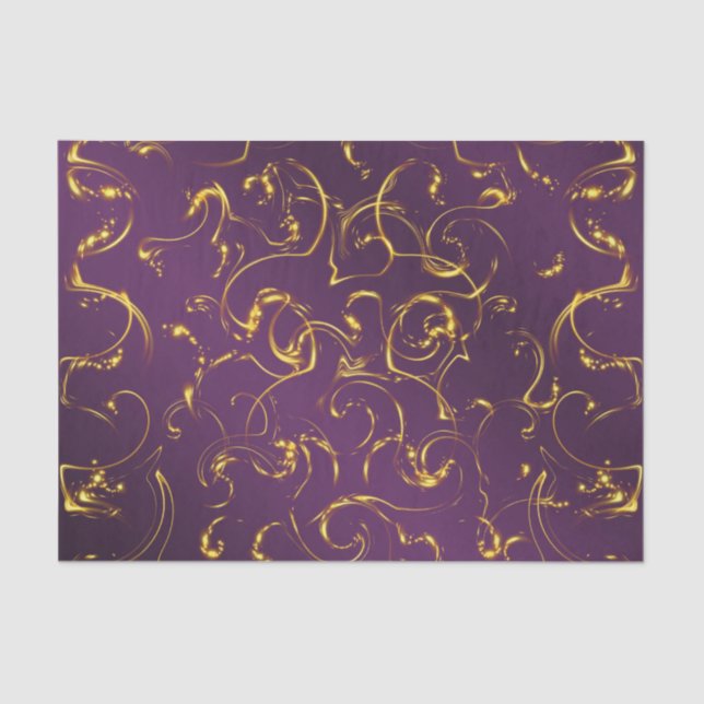 purple, lilac, gold, golden, vibes, abstract, tissue paper (Front)