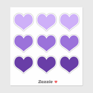 Purple Lilac Indigo Love Hearts Goth Set of 9