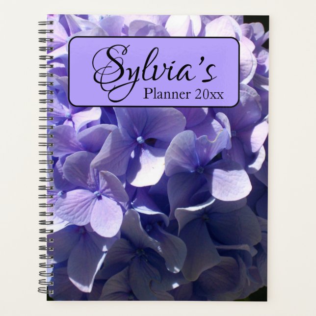 Purple lilac lavender Hydrangeas for her  Planner (Front)