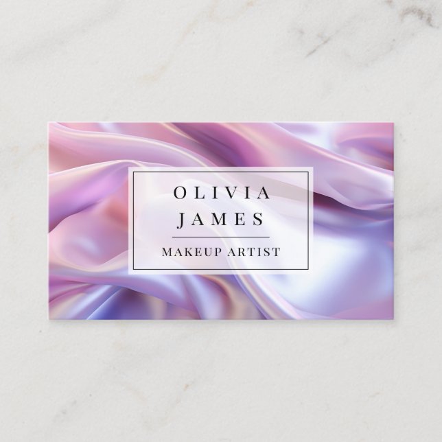 Purple Lilac Luxury Shimmer Fabric  Business Card (Front)