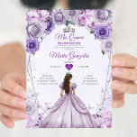 Purple Lilac Mis Quince 15 Anos Crown Quinceañera Invitation<br><div class="desc">Quinceañera Purple Lilac Silver Crown Invitation
Mis Quince 15 Anos,  16th Birthday, </div>