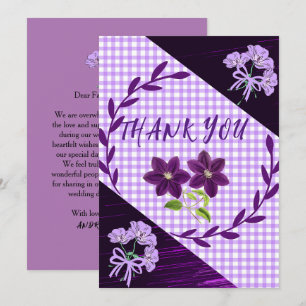 Purple Lilac Modern Boho Trendy Wedding Thank You