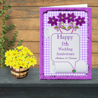Purple Lilac Modern Floral 5th Wedding Anniversary