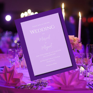 Purple Lilac Modern Minimalist Wedding Invitation