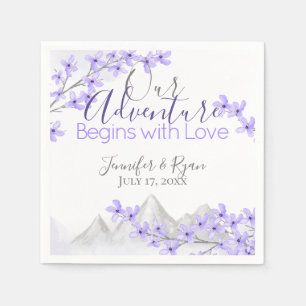Purple Lilac Mountain View Wedding Napkin