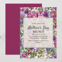 Purple Lilac Pink Watercolor Floral Mother's Day
