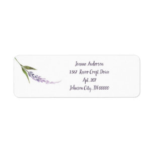 Purple Lilac Return Address Label