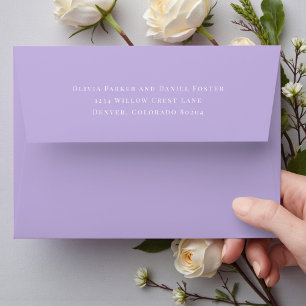 Purple Lilac Return Address Wedding Envelope